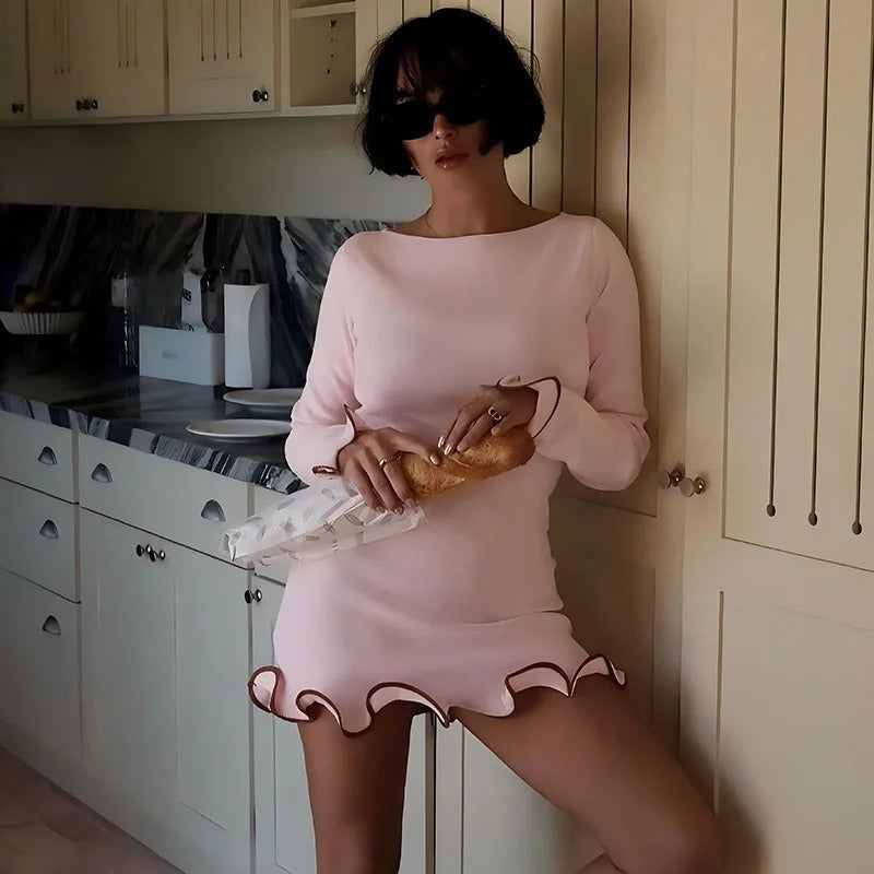 Elegant Ruffle Mini Dress