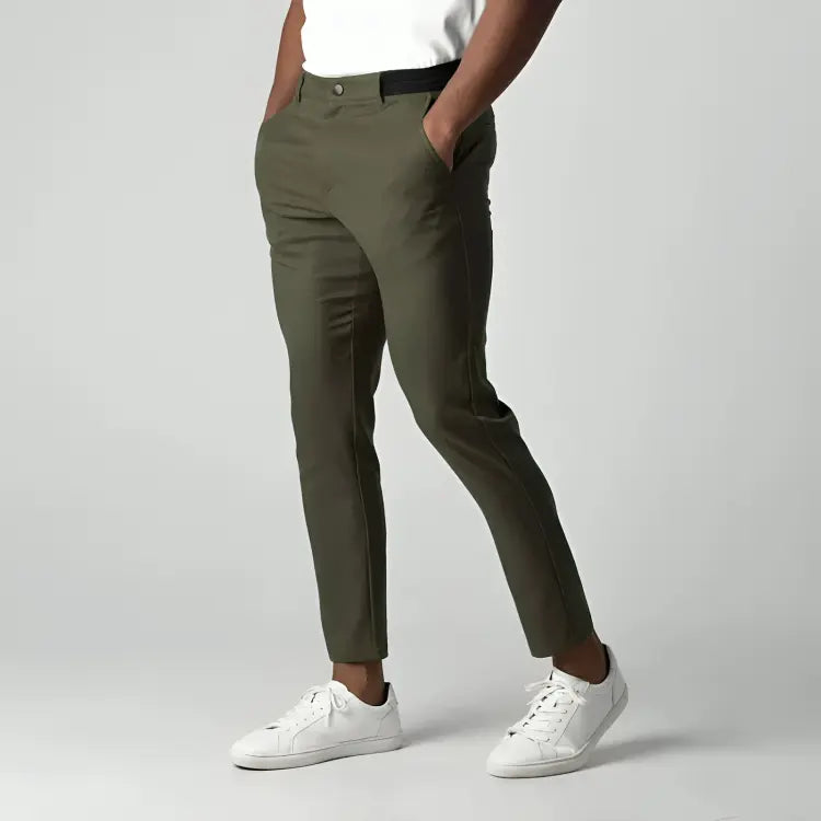 Men's Chinos with Side Pockets and Tapered Leg