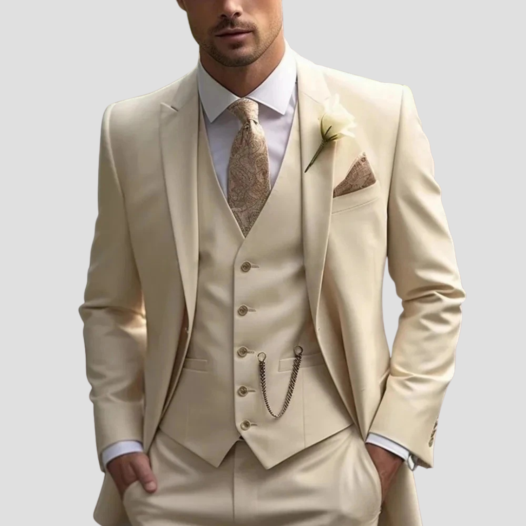 Men's Suit in Three Shades with a Fitted Cut | Wedding Attire and Occasion Wear