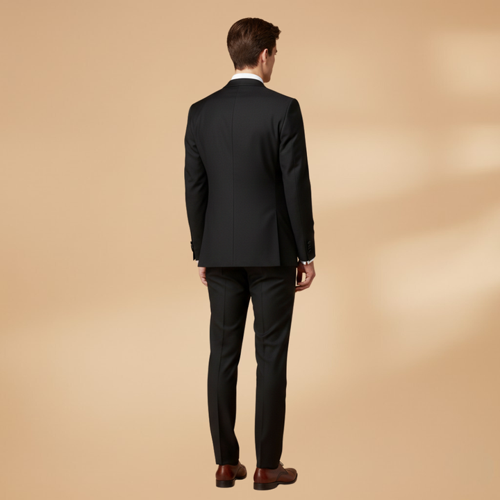 Men’s Three-Piece Suit with Notched Lapel Blazer
