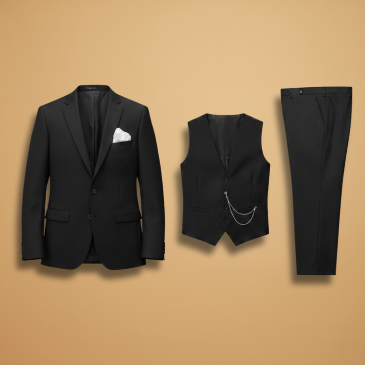 Men’s Three-Piece Suit with Waistcoat and Trousers