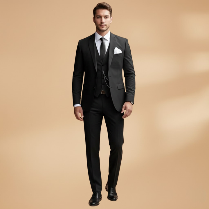 Men’s Three-Piece Suit with Waistcoat and Trousers
