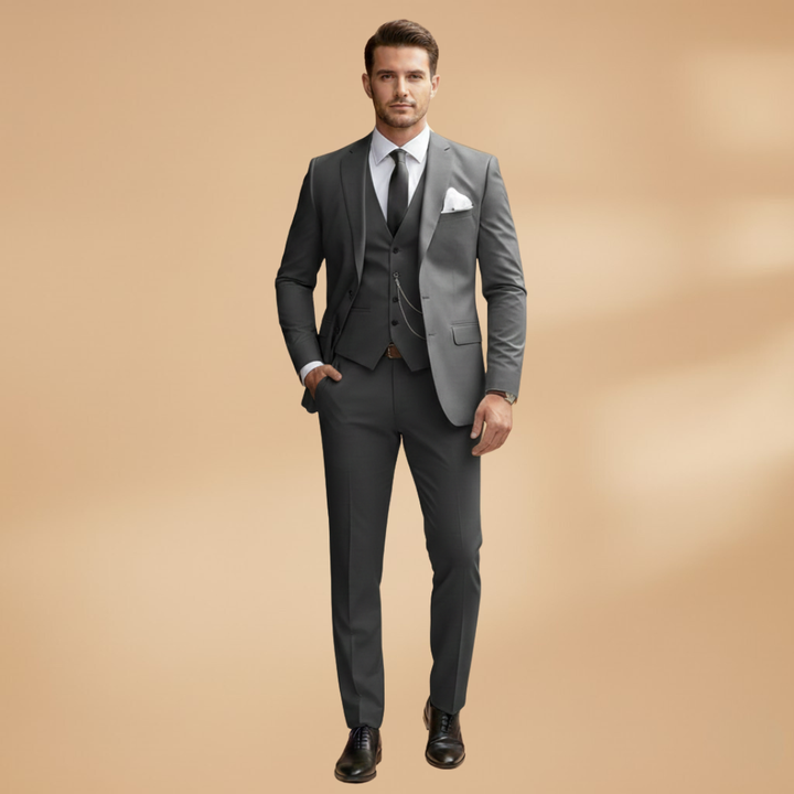 Men’s Three-Piece Suit with Waistcoat and Trousers