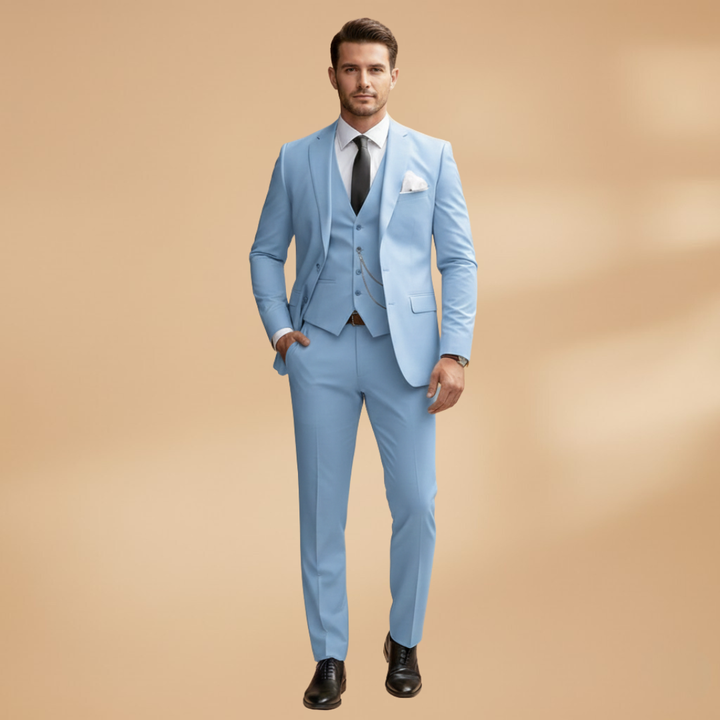 Men’s Three-Piece Suit with Waistcoat and Trousers