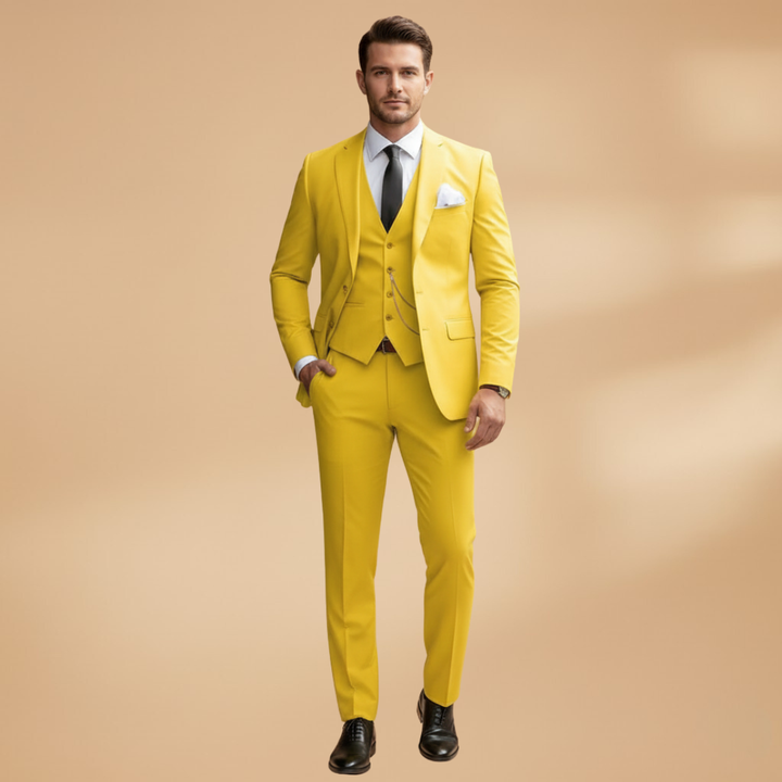 Men’s Three-Piece Suit with Waistcoat and Trousers