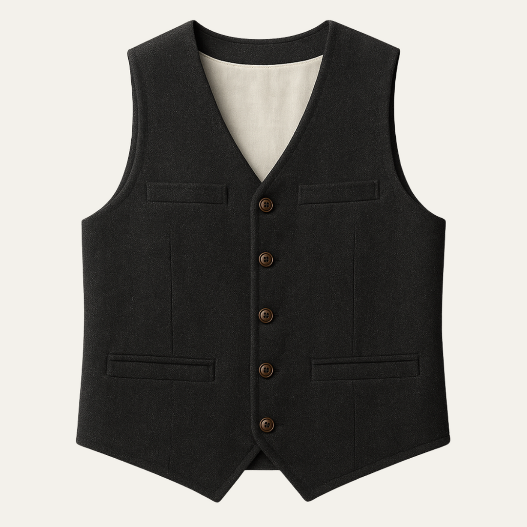 Men’s Classic Button-Up Waistcoat for Stylish Occasions