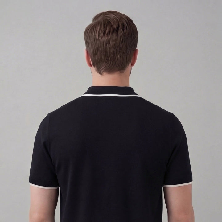 Men’s Knit Polo Shirt with White Trim