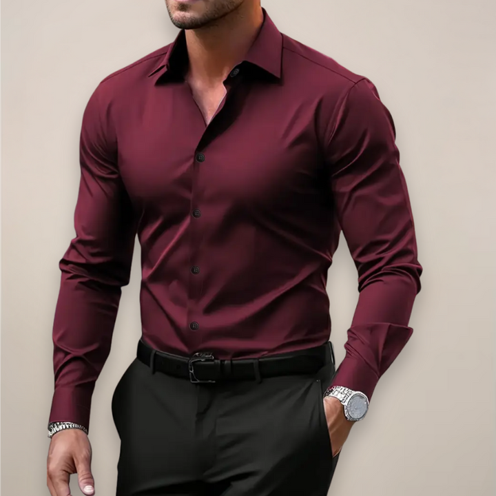 Men's Tailored Long Sleeve Button-Up Shirt