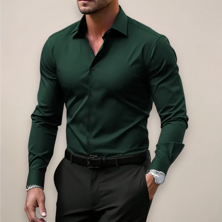 Men's Tailored Long Sleeve Button-Up Shirt