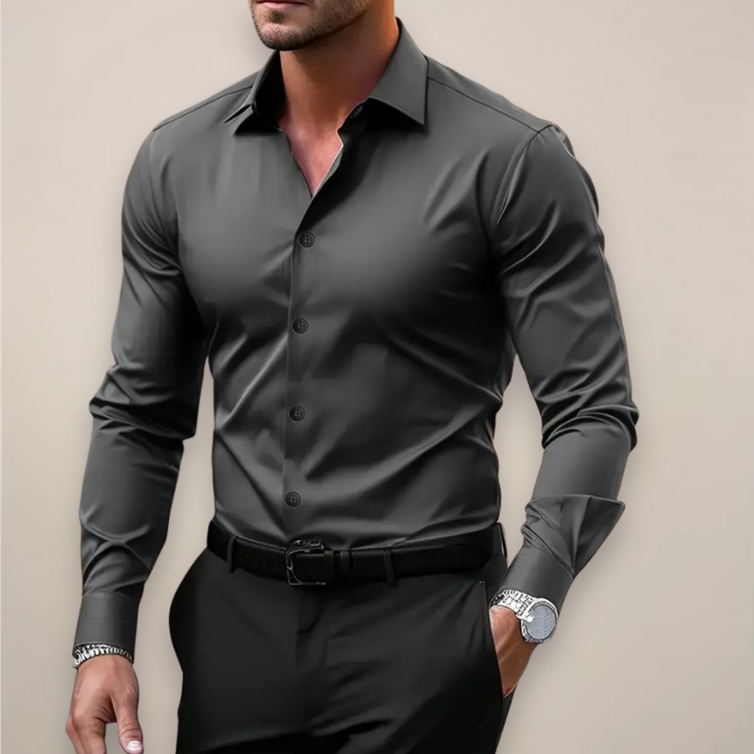 Men's Tailored Long Sleeve Button-Up Shirt