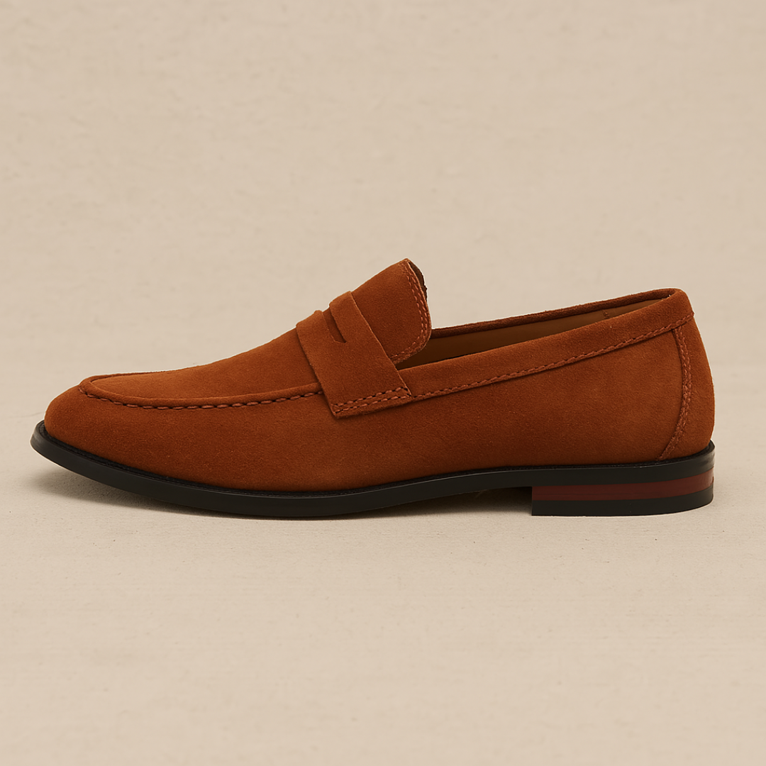 Men's Suede Penny Loafers - Casual Loafer Shoes