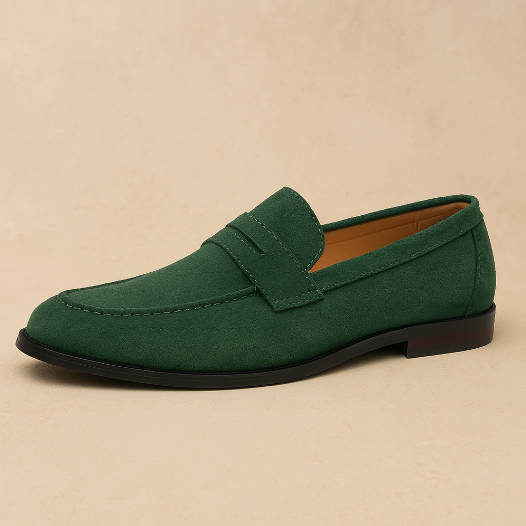 Men's Suede Penny Loafers - Casual Loafer Shoes