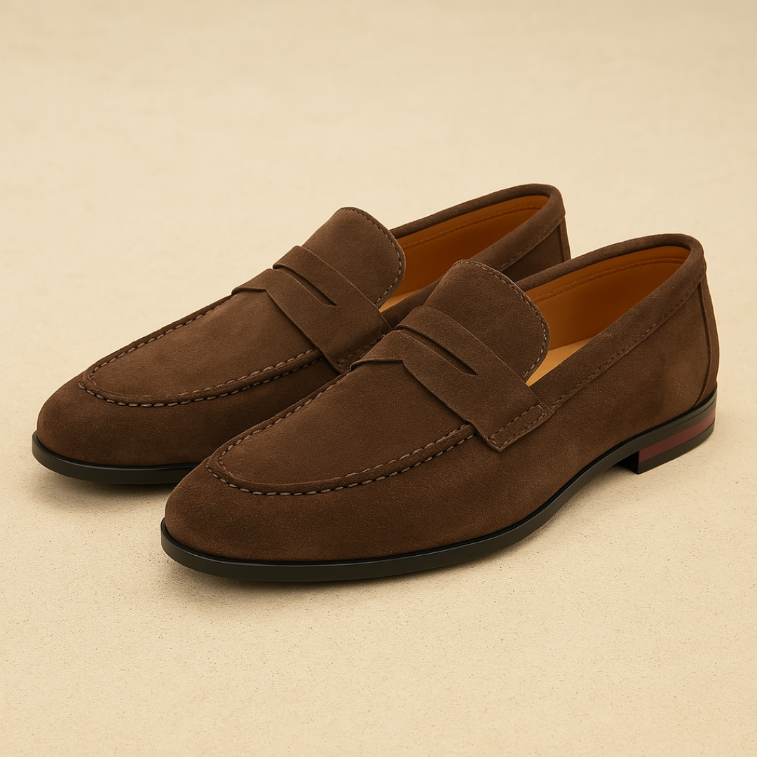 Men's Suede Penny Loafers - Casual Loafer Shoes