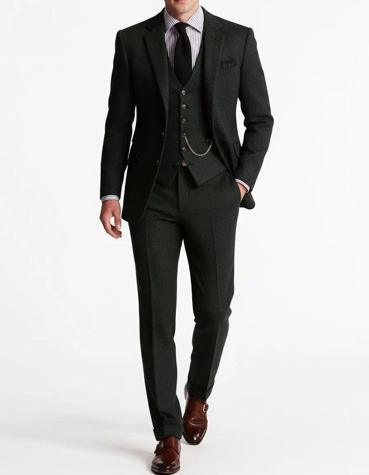 Men’s 3-Piece Tuxedo – Classic Tweed Tailored Suit