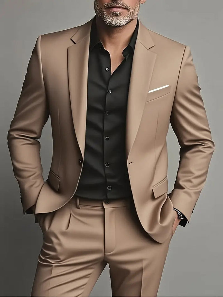 Men's Slim Fit Two Piece Suit with Matching Trousers for Weddings