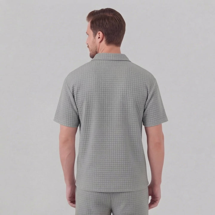 Men's Waffle Knit Short Outfit Summer Set