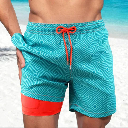Men's Swim Shorts - Multi-Print Selection and Integrated Compression Liner