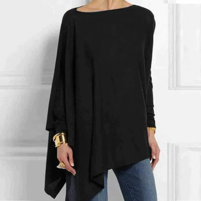 Loose Fit Long Sleeve Asymmetrical Tunic