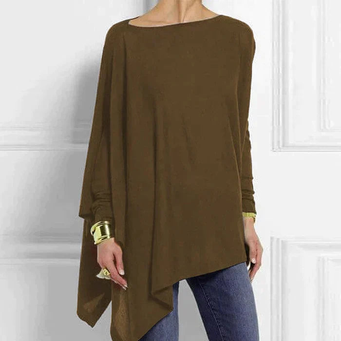 Loose Fit Long Sleeve Asymmetrical Tunic