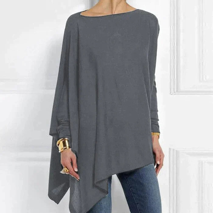 Loose Fit Long Sleeve Asymmetrical Tunic