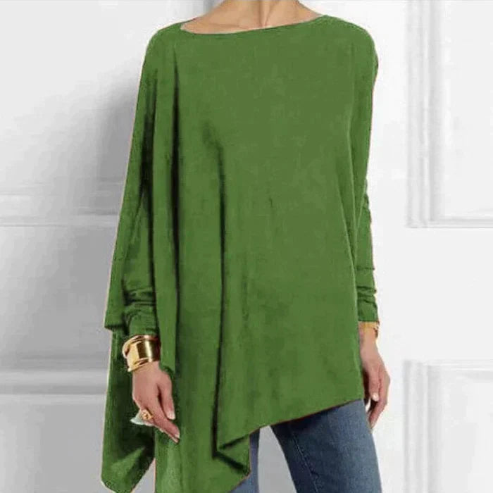 Loose Fit Long Sleeve Asymmetrical Tunic