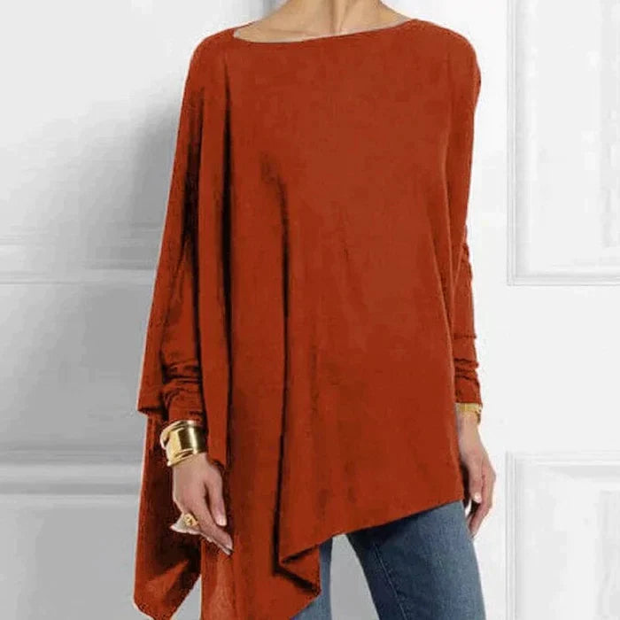 Loose Fit Long Sleeve Asymmetrical Tunic