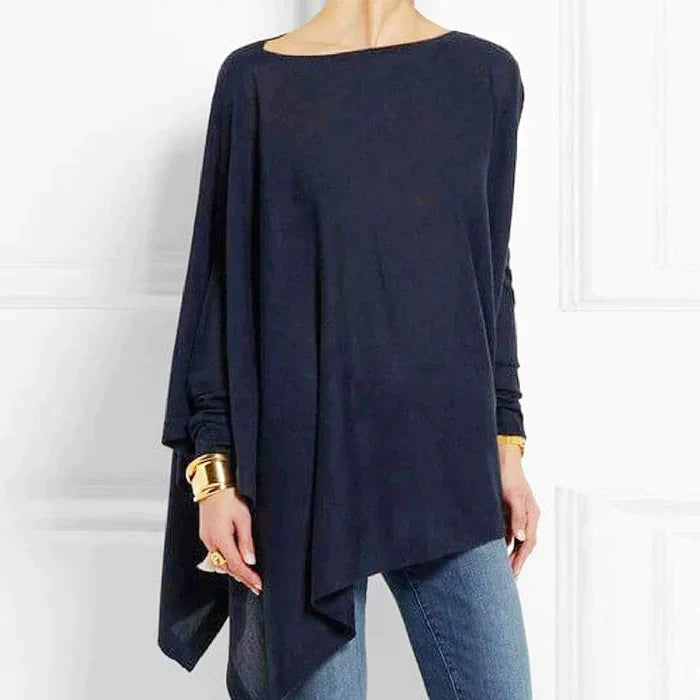Loose Fit Long Sleeve Asymmetrical Tunic