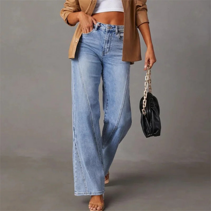 Stylish Wide-Leg High-Waisted Denim Jeans