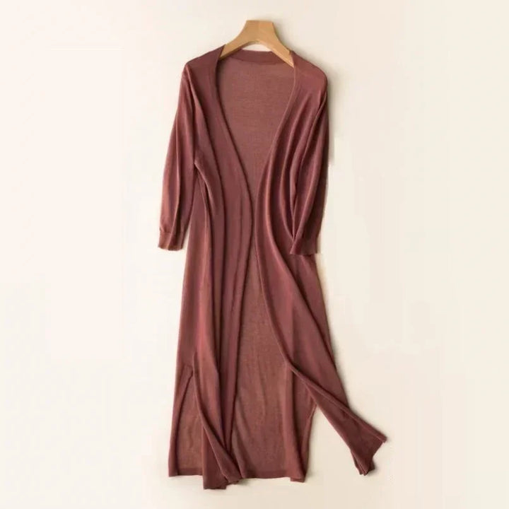 Women's Longline Flowing Cardigan – Brun