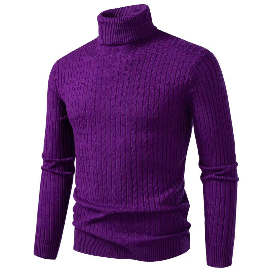 Men's Cable Front Roll Neck Sweater