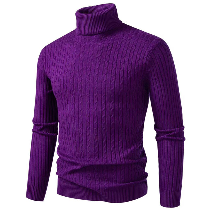 Men's Cable Front Roll Neck Sweater