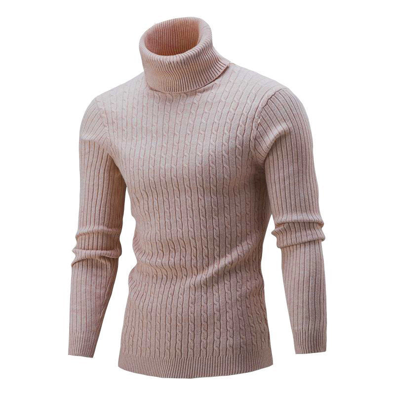 Men's Cable Front Roll Neck Sweater