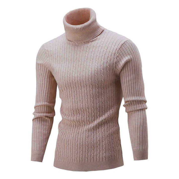 Men's Cable Front Roll Neck Sweater