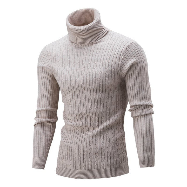 Men's Cable Front Roll Neck Sweater