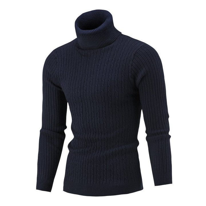 Men's Cable Front Roll Neck Sweater