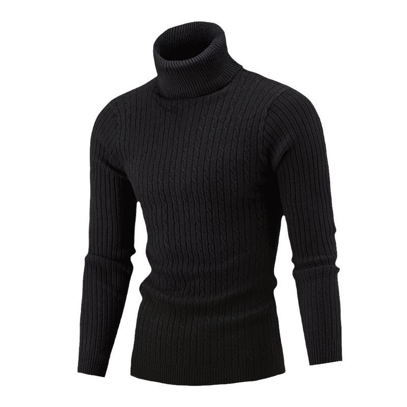 Men's Cable Front Roll Neck Sweater