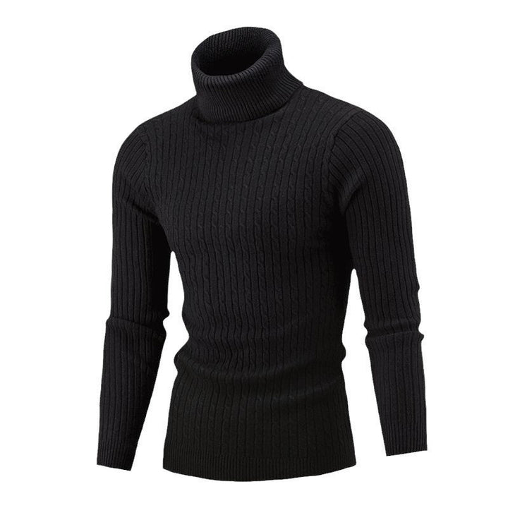 Men's Cable Front Roll Neck Sweater