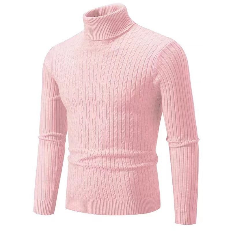 Men's Cable Front Roll Neck Sweater