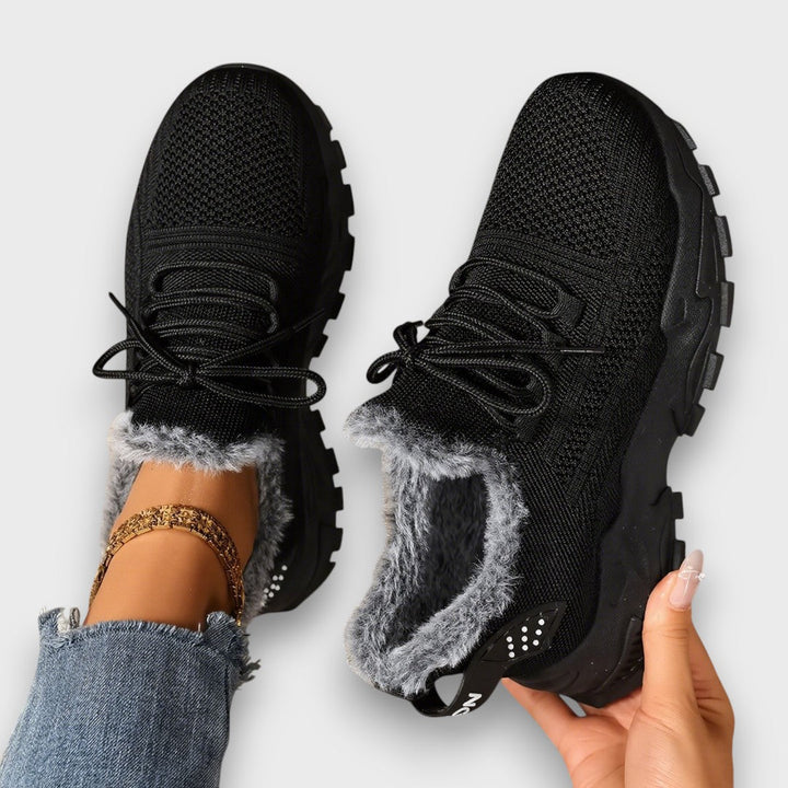 Women's Lace-Up Sneakers with Lined Interior