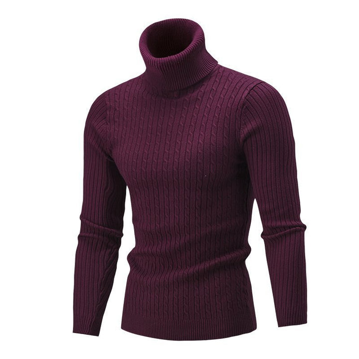 Men's Cable Front Roll Neck Sweater