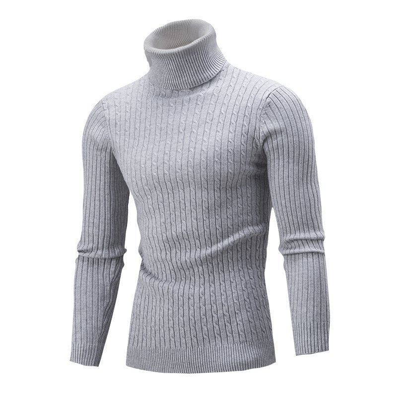 Men's Cable Front Roll Neck Sweater