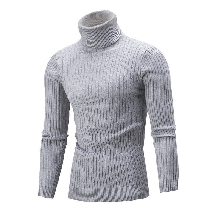Men's Cable Front Roll Neck Sweater