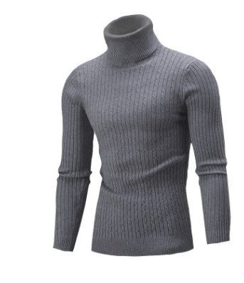 Men's Cable Front Roll Neck Sweater