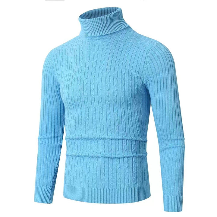 Men's Cable Front Roll Neck Sweater