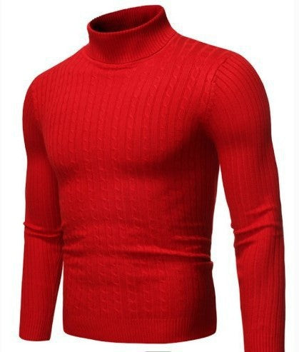 Men's Cable Front Roll Neck Sweater