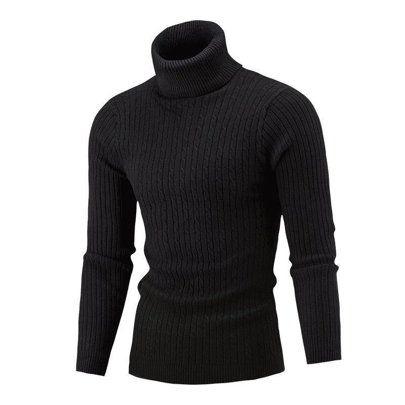 Men's Cable Front Roll Neck Sweater