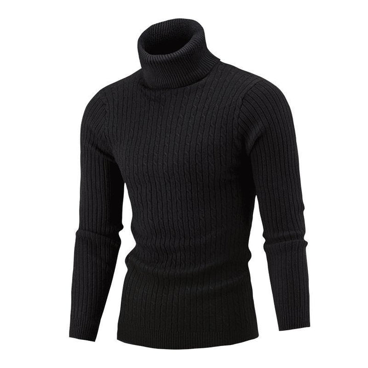 Men's Cable Front Roll Neck Sweater