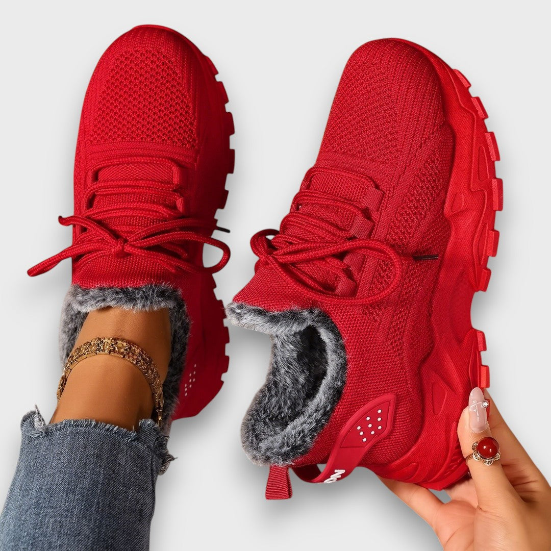 Women's Lace-Up Sneakers with Lined Interior