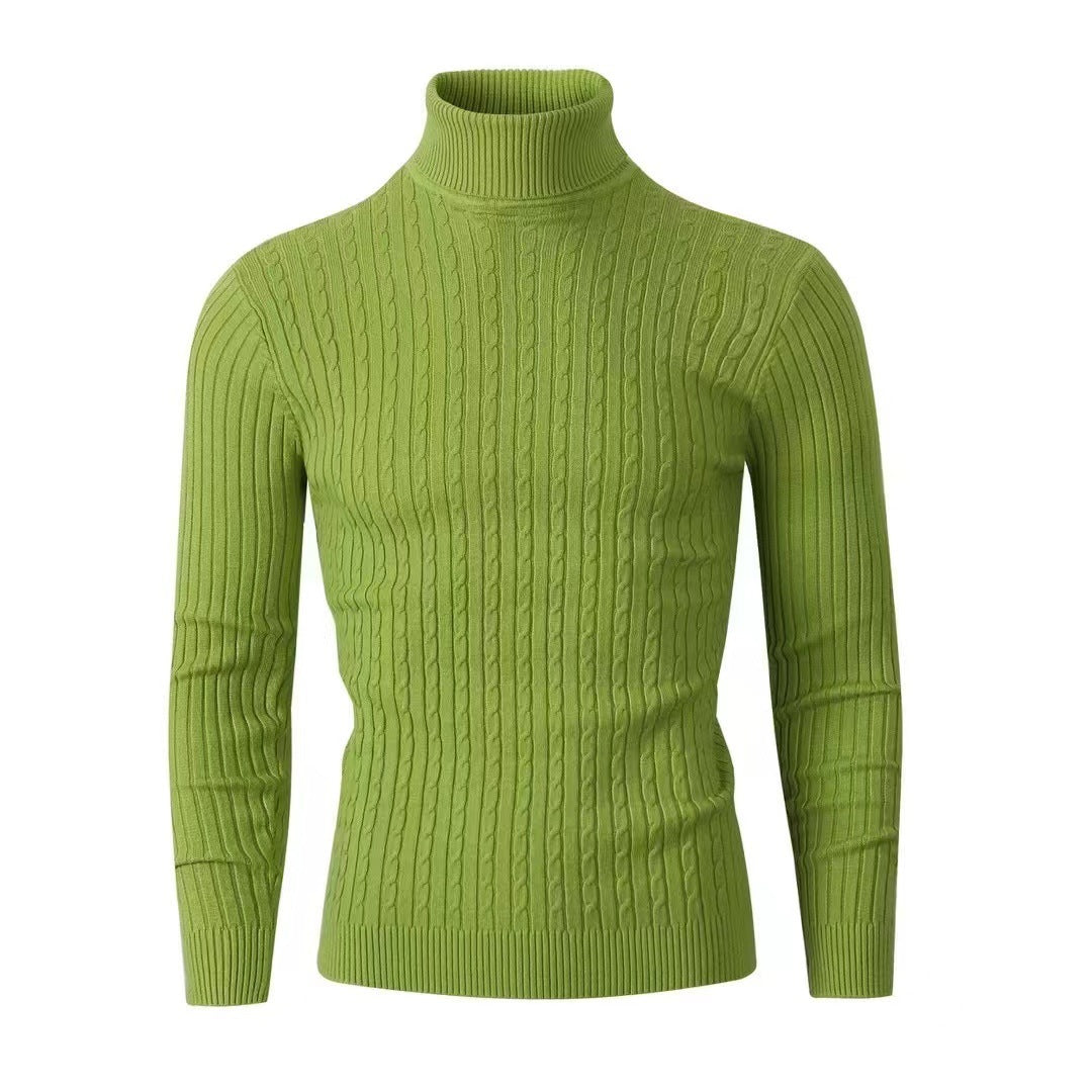 Men's Cable Front Roll Neck Sweater