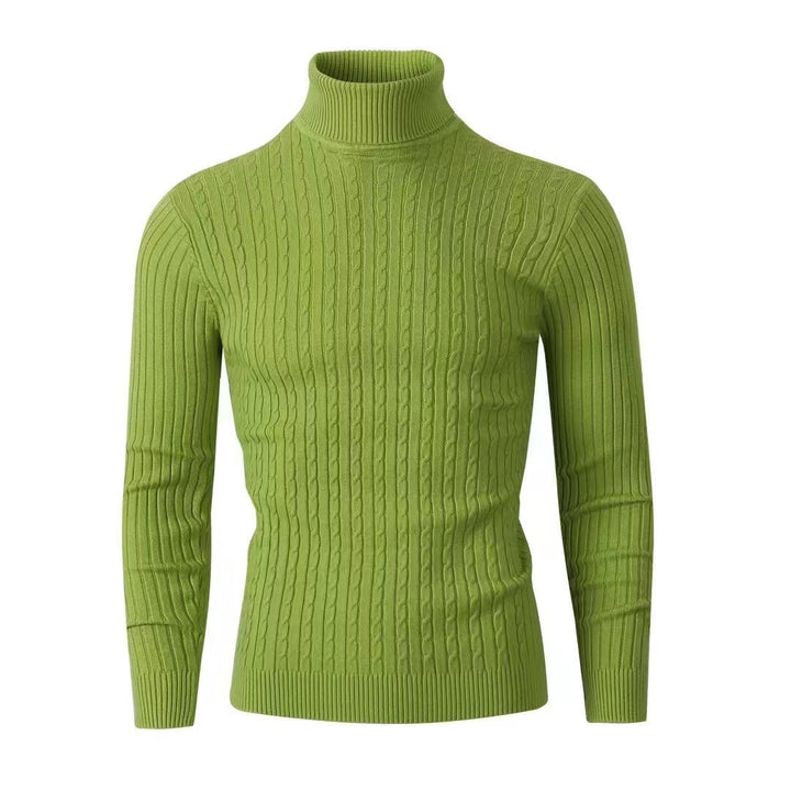 Men's Cable Front Roll Neck Sweater